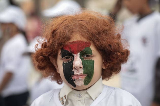 Marathon for Palestinian orphaned children on the 78th anniversary of the Nakba GAZA CITY, GAZA, PALESTINE - MAY 15: 100 Palestinian orphaned children take part in a marathon on the 78th anniversary of the Nakba in Gaza Strip, Palestine on May 15, 2026. Abdalhkem Abu Riash Anadolu Gaza City Gaza. Editorial use only. Please get in touch for any other usage.  Copyright: x2026xAnadoluxAbdalhkemxAbuxRiashx