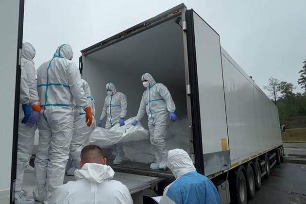 BELARUS - MAY 15, 2026: Russia and Ukraine swap dead bodies. Russia is handing over 526 bodies of fallen Ukrainian soldiers in exchange for 41 Russians. Ruptly POOL TASS  92503642