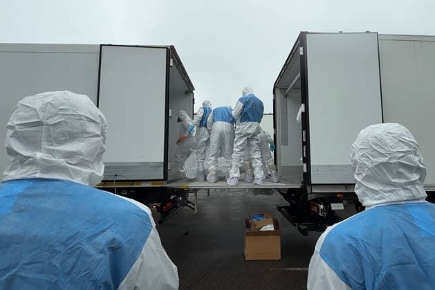 BELARUS - MAY 15, 2026: Russia and Ukraine swap dead bodies. Russia is handing over 526 bodies of fallen Ukrainian soldiers in exchange for 41 Russians. Ruptly POOL TASS  92503650