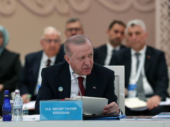 Informal Summit of the Organization of Turkic States in Kazakhstan TURKISTAN, KAZAKHSTAN - MAY 15: (----EDITORIAL USE ONLY - MANDATORY CREDIT - TURKISH PRESIDENCY HANDOUT - NO MARKETING NO ADVERTISING CAMPAIGNS - DISTRIBUTED AS A SERVICE TO CLIENTS----) Turkish President Recep Tayyip Erdogan attends the Informal Summit of the Organization of Turkic States (OTS) at the Turkistan Congress Center in Turkistan, Kazakhstan on May 15, 2026. Turkish Presidency Anadolu Turkistan Kazakhstan. Editorial use only. Please get in touch for any other usage.  Copyright: x2026xAnadoluxTurkishxPresidencyx