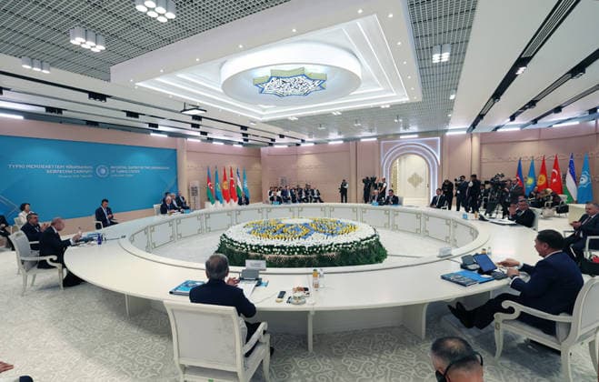 Turkish President Recep Tayyip Erdo?an attends the informal summit of the Organization of Turkic States in Turkistan, Kazakhstan Turkish President Recep Tayyip Erdo?an attends the informal summit of the Organization of Turkic States in Turkistan, Kazakhstan, on May 15, 2026, to discuss cooperation among member states and regional issues. Photo by Turkish presidency apaimages Istanbul Istanbul Turkey 150526_Kazakhstan_TPO_00(12) Copyright: xapaimagesxTurkishxpresidencyx xapaimagesx