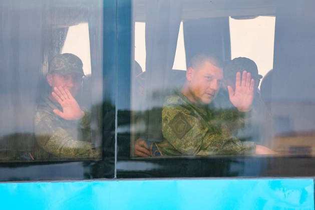 RUSSIA - MAY 15, 2026: Russian servicemen return home after being released from Ukrainian captivity. Sergei Savostyanov TASS  92517424