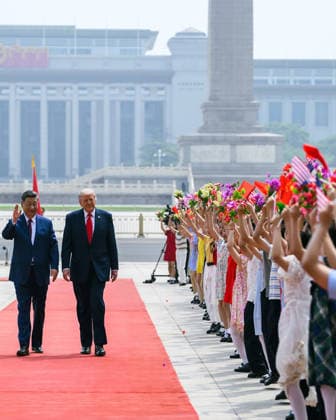 May 14, 2026, Beijing, China: U.S. President DONALD TRUMP with his Chinese counterpart XI JINPING, as they attend a welcome ceremony at the Great Hall of the People in Beijing. Beijing China - ZUMAz03_ 20260514_int_z03_577 Copyright: xWhitexHousexPressxOfficex