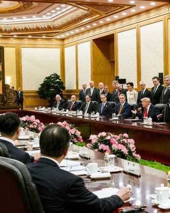 May 14, 2026, Beijing, China: U.S. President DONALD TRUMP with his Chinese counterpart XI JINPING, hold talks at the Great Hall of the People in Beijing. Beijing China - ZUMAz03_ 20260514_int_z03_585 Copyright: xWhitexHousexPressxOfficex