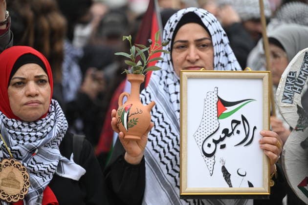 Demonstration held in Berlin to commemorate the 78th anniversary of Nakba BERLIN, GERMANY - MAY 16: Demonstrators gather at Oranienplatz to mark the 78th anniversary of the Nakba in Berlin, Germany on May 16, 2026. Protesters chanted slogans and carried Palestinian flags during the commemoration rally. Halil Sagirkaya Anadolu Berlin Germany. Editorial use only. Please get in touch for any other usage.  Copyright: x2026xAnadoluxHalilxSagirkayax