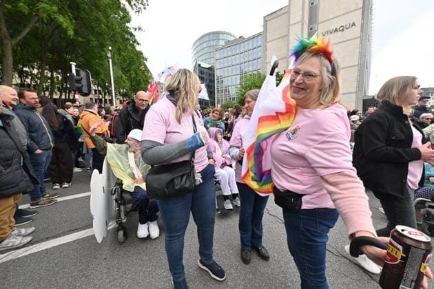 Brussels Pride Celebrates 30 Years BRUSSELS, BELGIUM - MAY 16: The Pride march walks through the streets of the capital.This year marks the 30th anniversary of Pride in Brussels. Thirty years of struggle, pride and visibility for the LGBTQIA+ community. The theme chosen for 2026 reflects the challenges of a world in turmoil: When Times Get Darker, We Shine Brighter. A powerful and unifying message, more necessary than ever in a troubled international context where the rights of the LGBTQIA+ community are under constant threat.on May 16, 2026 in Brussels, Belgium, 16 05 2026 Brussels Belgium  Copyright: xBertxVanxDenxBrouckex