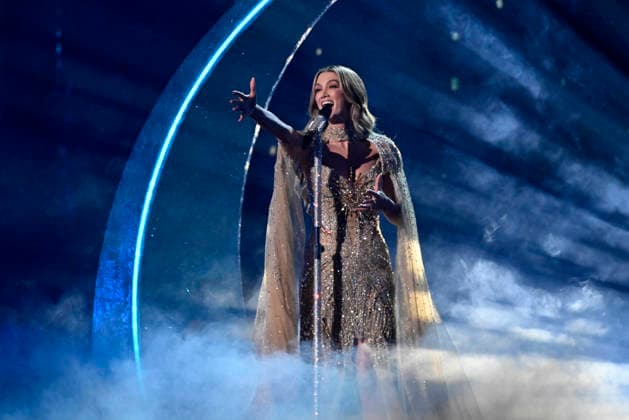 VIENNA, AUSTRIA 20260516 Delta Goodrem representing Australia with the entry Eclipse during the final of the 70th Eurovision Song Contest ESC at the Wiener Stadthalle in Vienna, Austria, Saturday, May 16, 2026 WIEN AUSTRIA x10070x  Copyright: xJessicaxGow TTx EUROVISION 2026 FINAL XVHVWxC7lsA