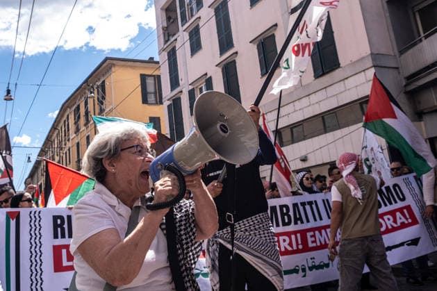 May 16, 2026, Milan, Lombardy, Italy: People take part in a national rally in support of Palestine on May 16, 2026, in Milan. The rally, organized in the run-up to the general strike on May 29, drew participants from all over Italy, and the organizers drew up 17 demands, including an end to the genocide, the termination of all economic agreements with Israel, and a halt to arms sales to Israel. Milan Italy - ZUMAs377 20260516_znp_s377_037 Copyright: xPietroxStariccox