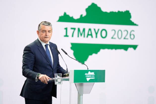 Elections Andalusia 2026 The Minister of Health, Presidency and Emergencies of the Junta de Andalucía, Antonio Sanz appears to report at the Data Dissemination Center of the 17M elections in the Navigation Pavilion A 17 May 2026 in Seville, Andalusia Spain This Sunday, May 17, more than 6,8 million Andalusians are called to the polls to elect the 109 deputies who will make up the Parliament of Andalusia during the XIII Legislature The number of voters represents an increase of 2.5 with respect to the census of the last autonomic elections held in June 2022 17 MAY 2026 Joaquí Seville, Andalusia Seville, Andalusia Spain  Copyright: xJoaquinxCorcherox 7529097