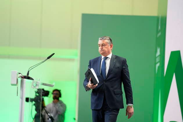 Elections Andalusia 2026 The Minister of Health, Presidency and Emergencies of the Junta de Andalucía, Antonio Sanz appears to report at the Data Dissemination Center of the 17M elections in the Navigation Pavilion A 17 May 2026 in Seville, Andalusia Spain This Sunday, May 17, more than 6,8 million Andalusians are called to the polls to elect the 109 deputies who will make up the Parliament of Andalusia during the XIII Legislature The number of voters represents an increase of 2.5 with respect to the census of the last autonomic elections held in June 2022 17 MAY 2026 Joaquí Seville, Andalusia Seville, Andalusia Spain  Copyright: xJoaquinxCorcherox 7529095