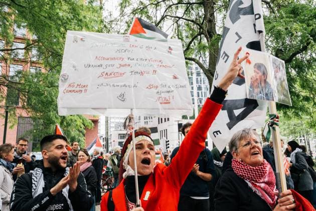 National demonstration organized by several civil society organizations in solidarity with the Palestinian people, Sunday 17 May 2026, in Brussels. MARIUS BURGELMAN  MariusxBurgelman 174146668