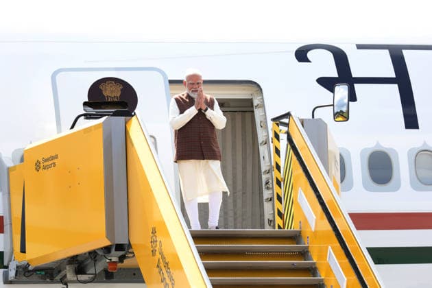 GOTHENBURG, SWEDEN 20260517 Indian Prime Minister Narendra Modi lands at Landvetter The Prime Minister of Sweden and the Prime Minister of India will have bilateral meetings and participate in discussions with European business leaders on innovation and trade, in Gothenburg, Sweden, Sunday, May 17, 2026 GOTHENBURG SWEDEN x9200x  Copyright: xAdamxIhse TTx MODI I GÖTEBORG npaSTtu2SCk