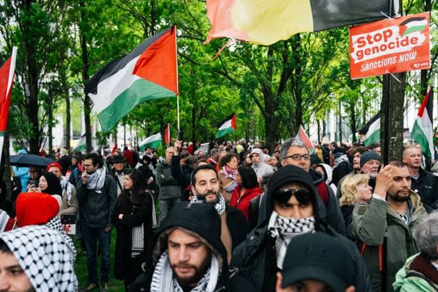 National demonstration organized by several civil society organizations in solidarity with the Palestinian people, Sunday 17 May 2026, in Brussels. MARIUS BURGELMAN  MariusxBurgelman 174149631