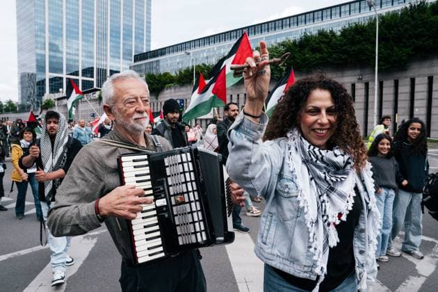 Citizens take the streets for a national demonstration organized by several civil society organizations in solidarity with the Palestinian people, Sunday 17 May 2026, in Brussels. MARIUS BURGELMAN  MariusxBurgelman 174155349