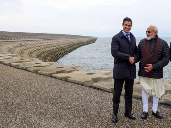 PM Modi visits Afsluitdijk dam Netherlands, May 17 (ANI): Prime Minister Narendra Modi along with Prime Minister of the Netherlands, Rob Jetten, visits Afsluitdijk dam, on Sunday. (DPR PMO ANI Photo) Netherlands Copyright: xANIx ANI_20260517187