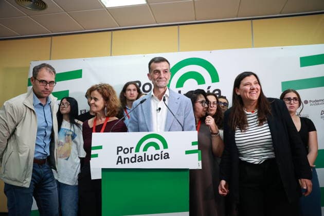 Por Andalucía follows the election night from its headquarters in Seville Por Andalucías candidate for the Presidency of the Junta, Antonio Maíllo, assesses the election results On May 17, 2026 in Seville Andalusia, Spain Por Andalucía, which integrates IU and Podemos along with other left-wing forces, manages to revalidate the five deputies, in 2022 obtained 7.70 of the votes 17 MAY 2026 Rocí Seville Andalusia, Spain Seville Andalusia, Spain Spain  Copyright: xRocioxRuzx 7531075
