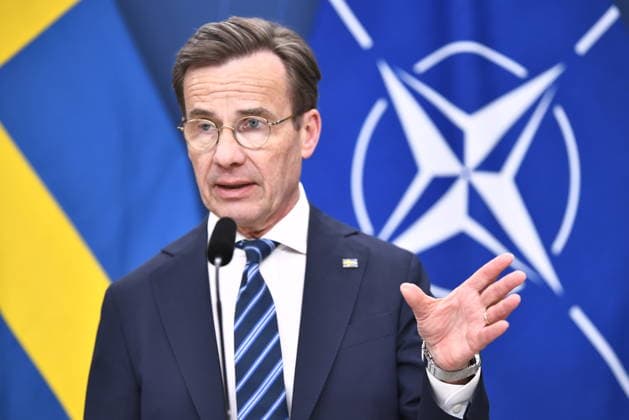 STOCKHOLM, SWEDEN 20260518 Prime Minister Ulf Kristersson M during a press conference ahead of the NATO foreign ministers meeting in Helsingborg May 21-22 STOCKHOLM SWEDEN x12060x  Copyright: xLarsxSchröder TTx PRESSTRÄFF OM NATOMÖTE 1TvK7830s0w