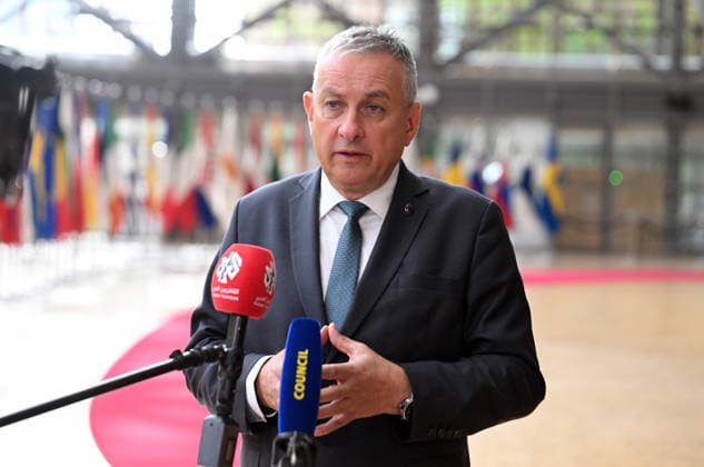European Union (EU) Foreign Affairs Council (Development) meeting in Brussels BRUSSELS, BELGIUM - MAY 18: European Commissioner for International Partnerships Jozef Sikela speaks to press ahead of the European Union (EU) Foreign Affairs Council (Development) meeting in Brussels, Belgium on May 18, 2026. Dursun Aydemir Anadolu Brussels Belgium. Editorial use only. Please get in touch for any other usage.  Copyright: x2026xAnadoluxDursunxAydemirx