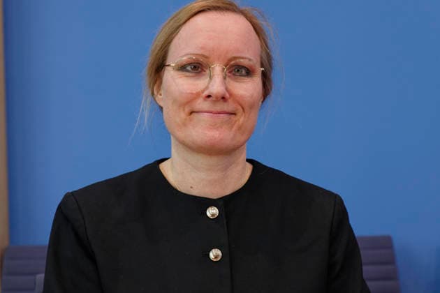 Prüfbericht Treibhausgasemissionen 2025 2026-04-24 Deutschland, Berlin Bundespressekonferenz: Der Expertenrat für klimafragen (ERK) stellt seinen Prüfbericht zur Berechnung der deutschen Treibhausgasemissionen für das Jahr 2025 und zu den Projektionsdaten 2026 vor. Im Bild Prof. Dr. Tanja Kneiske, Fraunhofer-Einrichtung für Energieinfrastrukturen und Geotechnologien IEG und TU Berlin und Ratsmitglied ERK.