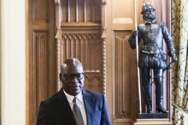 RUSSIA, MOSCOW - MAY 18, 2026: Simeon Oyono Esono Angue, Minister of Foreign Affairs, International Cooperation, and Diaspora of Equatorial Guinea, during a meeting with Russia s Foreign Minister Sergei Lavrov at the Reception House of the Russian Foreign Ministry Moscow Russia  - ZUMAt113 20260518_zaa_t113_023 Copyright: xMikhailxSinitsynx
