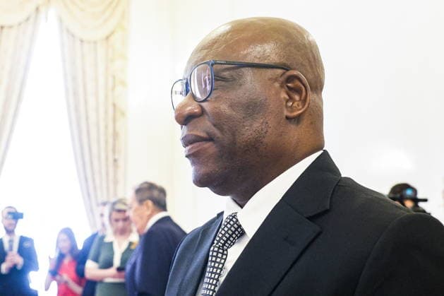 RUSSIA, MOSCOW - MAY 18, 2026: Simeon Oyono Esono Angue, Minister of Foreign Affairs, International Cooperation, and Diaspora of Equatorial Guinea, during a meeting with Russia s Foreign Minister Sergei Lavrov at the Reception House of the Russian Foreign Ministry Moscow Russia  - ZUMAt113 20260518_zaa_t113_026 Copyright: xMikhailxSinitsynx