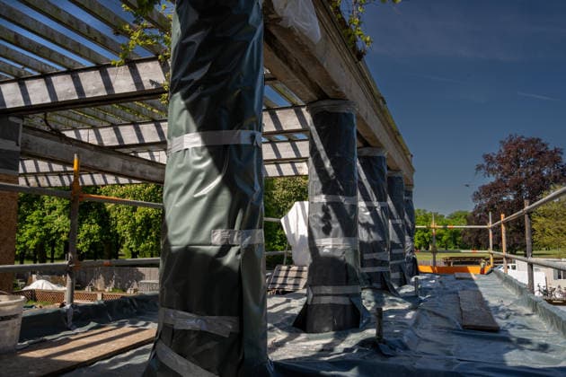 Kunst Kultur Architektur Geschichte 18.05.2026 Potsdam Landeshauptstadt Brandenburg Stiftung Preußische Schlösser und Gärten Berlin-Brandenburg Richtfest Römischen Bäder im Potsdamer Park Sanssouci werden umfassend saniert Potsdam GER