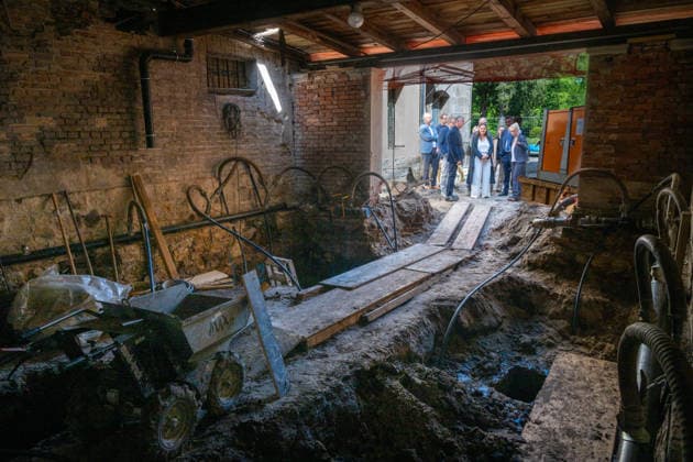 Kunst Kultur Architektur Geschichte 18.05.2026 Potsdam Landeshauptstadt Brandenburg Stiftung Preußische Schlösser und Gärten Berlin-Brandenburg Richtfest Römischen Bäder im Potsdamer Park Sanssouci werden umfassend saniert Ministerin für Wissenschaft, Forschung und Kultur des Landes Brandenburg, Frau Dr. Manja Schüle mitte Potsdam GER