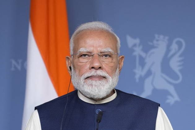 Indias statsminister Narendra Modi besoker Norge Oslo, Norge 20260518. Indias statsminister Narendra Modi og statsminister Jonas Gahr Store holder pressekonferanse etter sitt mote i regjeringens representasjonsanlegg i Oslo mandag. Foto: Fredrik Varfjell NTB POOL Oslo Norge dtb9MvaY5Z8 EDITORIAL USE ONLY Ref:_POLdtb9MvaY5Z8.jpg Copyright: xFredrikxVarfjellx xNTBx