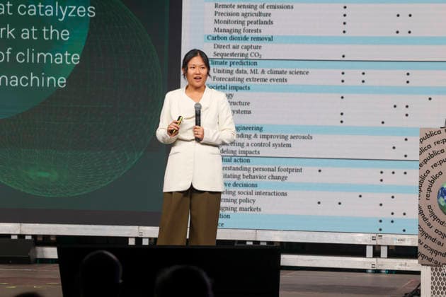 Karen Hao auf der Re:publica Digitalmesse unter dem Motto Never Gonna Give You Up eröffnet in The Station am 18.05.26 in Berlin Angela Merkel spricht auf der Re:publica 2026 in Berlin