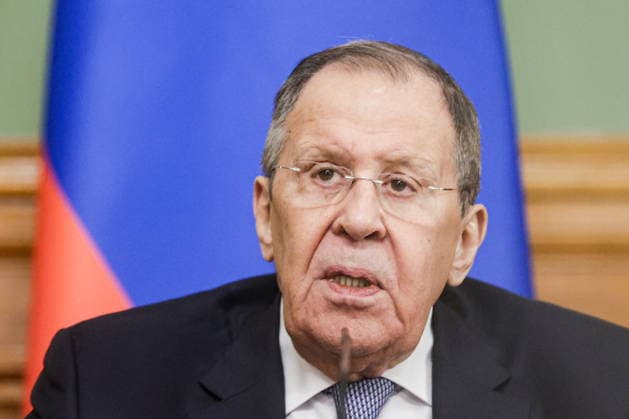 RUSSIA, MOSCOW - MAY 18, 2026: Russia s Foreign Minister Sergei Lavrov during a press conference following a meeting with Simeon Oyono Esono Angue, Minister of Foreign Affairs, International Cooperation, and Diaspora of Equatorial Guinea, at the Reception House of the Russian Foreign Ministry. Mikhail Sinitsyn TASS  92680590