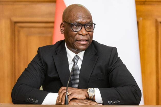 RUSSIA, MOSCOW - MAY 18, 2026: Simeon Oyono Esono Angue, Minister of Foreign Affairs, International Cooperation, and Diaspora of Equatorial Guinea, during a press conference following a meeting with Russia s Foreign Minister Sergei Lavrov at the Reception House of the Russian Foreign Ministry Moscow Russia  - ZUMAt113 20260518_zaa_t113_097 Copyright: xMikhailxSinitsynx