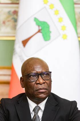 RUSSIA, MOSCOW - MAY 18, 2026: Simeon Oyono Esono Angue, Minister of Foreign Affairs, International Cooperation, and Diaspora of Equatorial Guinea, during a press conference following a meeting with Russia s Foreign Minister Sergei Lavrov at the Reception House of the Russian Foreign Ministry Moscow Russia  - ZUMAt113 20260518_zaa_t113_106 Copyright: xMikhailxSinitsynx