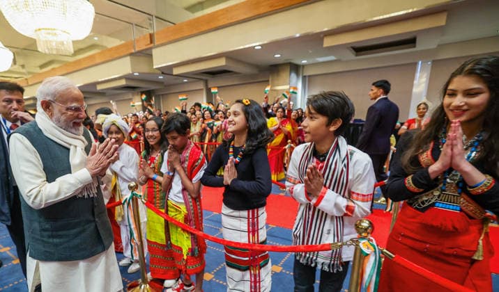 RECORD DATE NOT STATED PM Modi arrives in Norway Oslo Norway , May 18 (ANI): Prime Minister Narendra Modi receives a warm welcome from the members of Indian diaspora, in Oslo on Monday. (DPR PMO ANI Photo) Oslo Norway Copyright: xANIx ANI_20260518202