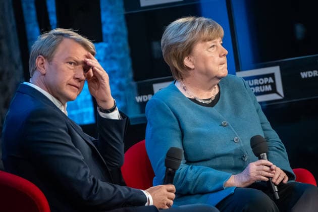 Bundeskanzlerin a.D. Angela Merkel beim WDR Europaforum im Rahmen der re:publica 2026, im Gespräch mit Markus Preiß, Studioleiter und Chefredakteur Fernsehen, ARD‘Hauptstadtstudio;Digitalkonferenz re:publica 2026 in Berlin, Berlin Berlin Deutschland Eventlocation STATION