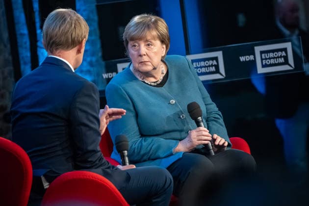 Bundeskanzlerin a.D. Angela Merkel beim WDR Europaforum im Rahmen der re:publica 2026, im Gespräch mit Markus Preiß, Studioleiter und Chefredakteur Fernsehen, ARD‘Hauptstadtstudio;Digitalkonferenz re:publica 2026 in Berlin, Berlin Berlin Deutschland Eventlocation STATION