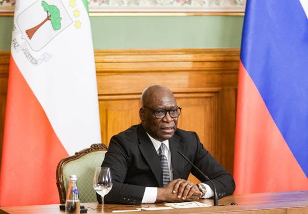 RUSSIA, MOSCOW - MAY 18, 2026: Simeon Oyono Esono Angue, Minister of Foreign Affairs, International Cooperation, and Diaspora of Equatorial Guinea, during a press conference following a meeting with Russia s Foreign Minister Sergei Lavrov at the Reception House of the Russian Foreign Ministry Moscow Russia  - ZUMAt113 20260518_zaa_t113_237 Copyright: xMikhailxSinitsynx