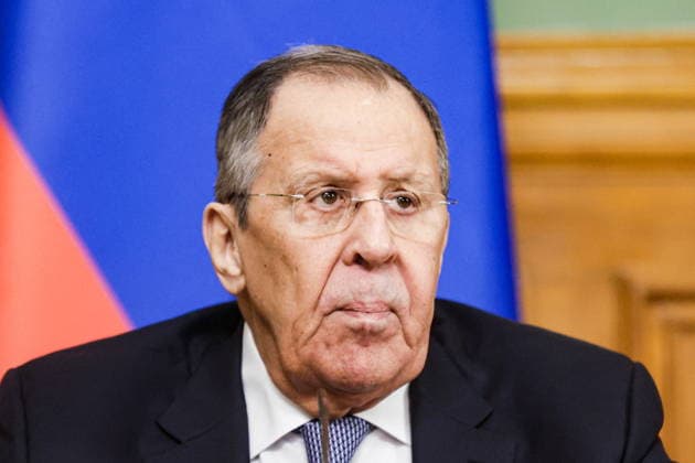 RUSSIA, MOSCOW - MAY 18, 2026: Russia s Foreign Minister Sergei Lavrov during a press conference following a meeting with Simeon Oyono Esono Angue, Minister of Foreign Affairs, International Cooperation, and Diaspora of Equatorial Guinea, at the Reception House of the Russian Foreign Ministry Moscow Russia  - ZUMAt113 20260518_zaa_t113_240 Copyright: xMikhailxSinitsynx