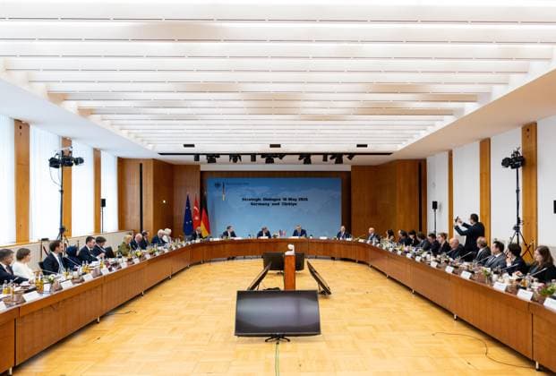 Third Meeting of Germany-Turkiye Strategic Dialogue Mechanism held in Berlin BERLIN, GERMANY - MAY 18: Turkish Foreign Minister Hakan Fidan and German Foreign Minister Johann Wadephul co-chair the third meeting of the Germany-Turkiye Strategic Dialogue Mechanism in Berlin, Germany on May 18, 2026. Murat Gok Anadolu Berlin Germany. Editorial use only. Please get in touch for any other usage.  Copyright: x2026xAnadoluxMuratxGokx