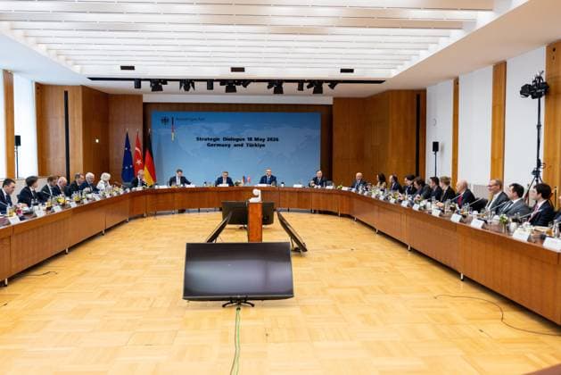 Third Meeting of Germany-Turkiye Strategic Dialogue Mechanism held in Berlin BERLIN, GERMANY - MAY 18: Turkish Foreign Minister Hakan Fidan and German Foreign Minister Johann Wadephul co-chair the third meeting of the Germany-Turkiye Strategic Dialogue Mechanism in Berlin, Germany on May 18, 2026. Murat Gok Anadolu Berlin Germany. Editorial use only. Please get in touch for any other usage.  Copyright: x2026xAnadoluxMuratxGokx