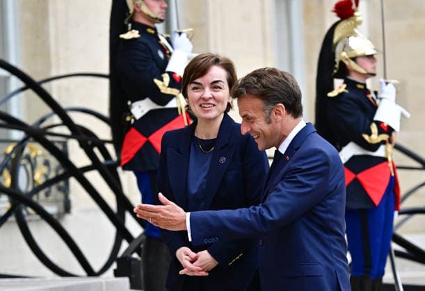 Le président d la République française Emmanuel Macron reçoit la Première ministre du Québec Christine Frechette au palais présidentiel de lÉlysée à Paris, France, le 18 mai 2026 Christian Liewig Bestimage French President Emmanuel Macron receives the Premier of Quebec Christine Frechette at the Elysee Presidential Palace in Paris, France, on May 18, 2026 Paris France  Copyright: xChristianxLiewigx xBestimagexChristianxLiewigx xBestimagex