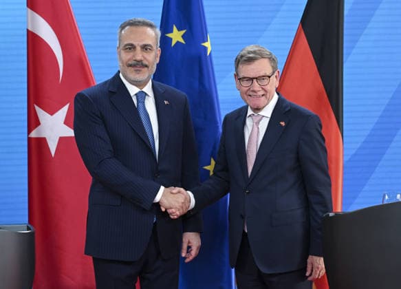 Hakan Fidan - Johann Wadephul meeting in Berlin BERLIN, GERMANY - MAY 18: Turkish Foreign Minister Hakan Fidan and German Foreign Minister Johann Wadephul hold a joint press conferen after their meeting in Berlin, Germany on May 18, 2026. Halil Sagirkaya Anadolu Berlin Germany. Editorial use only. Please get in touch for any other usage.  Copyright: x2026xAnadoluxHalilxSagirkayax