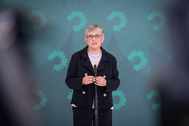Britta Haßelmann gibt ihr Pressestatement ab;Pressestatement Bündnis 90 Die Grünen zu Beginn der Sitzungswoche, Deutscher Bundestag, Berlin Berlin Deutschland Bundestag