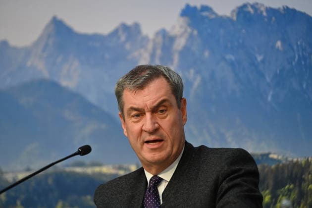 Markus SOEDER (Ministerpraesident Bayern und CSU Vorsitzender), Einzelbild,angeschnittenes Einzelmotiv,Portraet,Portrait,Porträt. Pressekonferenz der Bayerischen Staatsregierung nach Kabinettssitzung am 19.05.2026 im Prinz Carl Palais in Muenchen.
