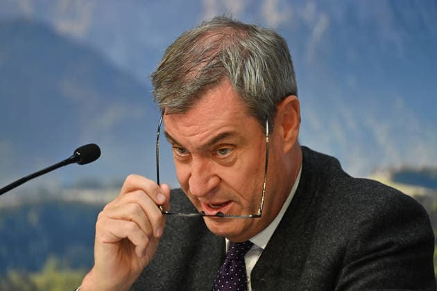Markus SOEDER (Ministerpraesident Bayern und CSU Vorsitzender), Einzelbild,angeschnittenes Einzelmotiv,Portraet,Portrait,Porträt. Pressekonferenz der Bayerischen Staatsregierung nach Kabinettssitzung am 19.05.2026 im Prinz Carl Palais in Muenchen.