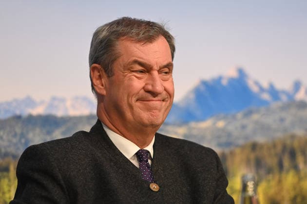 Markus SOEDER (Ministerpraesident Bayern und CSU Vorsitzender), Einzelbild,angeschnittenes Einzelmotiv, Portrait,Portraet. Pressekonferenz der Bayerischen Staatsregierung nach Kabinettssitzung am 19.05.2026 im Prinz Carl Palais in Muenchen.