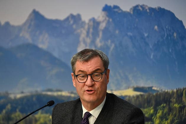 Markus SOEDER (Ministerpraesident Bayern und CSU Vorsitzender), Einzelbild,angeschnittenes Einzelmotiv,Portraet,Portrait,Porträt. Pressekonferenz der Bayerischen Staatsregierung nach Kabinettssitzung am 19.05.2026 im Prinz Carl Palais in Muenchen.