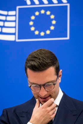 May 19, 2026: Jordan Bardella, President of the Patriots for Europe group, attends a briefing at the European Parliament in Strasbourg, France, 19.05.2026 - ZUMAw80_ 20260519_faf_w80_009 Copyright: xWiktorxDabkowskix