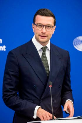 May 19, 2026: Jordan Bardella, President of the Patriots for Europe group, attends a briefing at the European Parliament in Strasbourg, France, 19.05.2026 - ZUMAw80_ 20260519_faf_w80_011 Copyright: xWiktorxDabkowskix