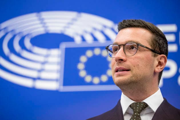 May 19, 2026: Jordan Bardella, President of the Patriots for Europe group, attends a briefing at the European Parliament in Strasbourg, France, 19.05.2026 - ZUMAw80_ 20260519_faf_w80_005 Copyright: xWiktorxDabkowskix