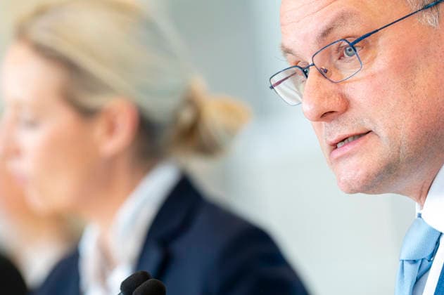 Alice Weidel + Tino Chrupalla EUR, Deutschland, Berlin, 19.05.2026: Pressestatement von Alice Weidel Co-Vorsitzende der AfD Bundestagsfraktion und Tino Chrupalla Co-Vorsitzender der AfD Bundestagsfraktion.